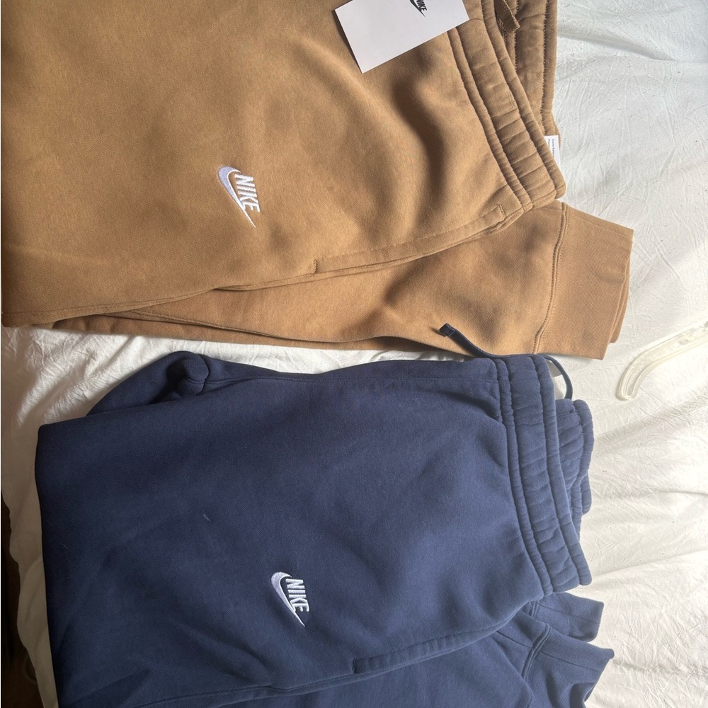 Nike Tan and Blue Sweatpants Athletic Joggers